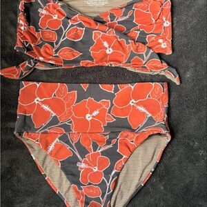 Acacia Swimwear Brown Striped Two-Piece